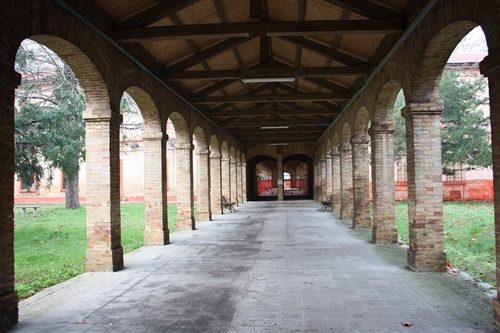 Ex neuropsychiatric hospital, view from the central porch between 20 and 2 pavilions, both in origin infirmary.jpg